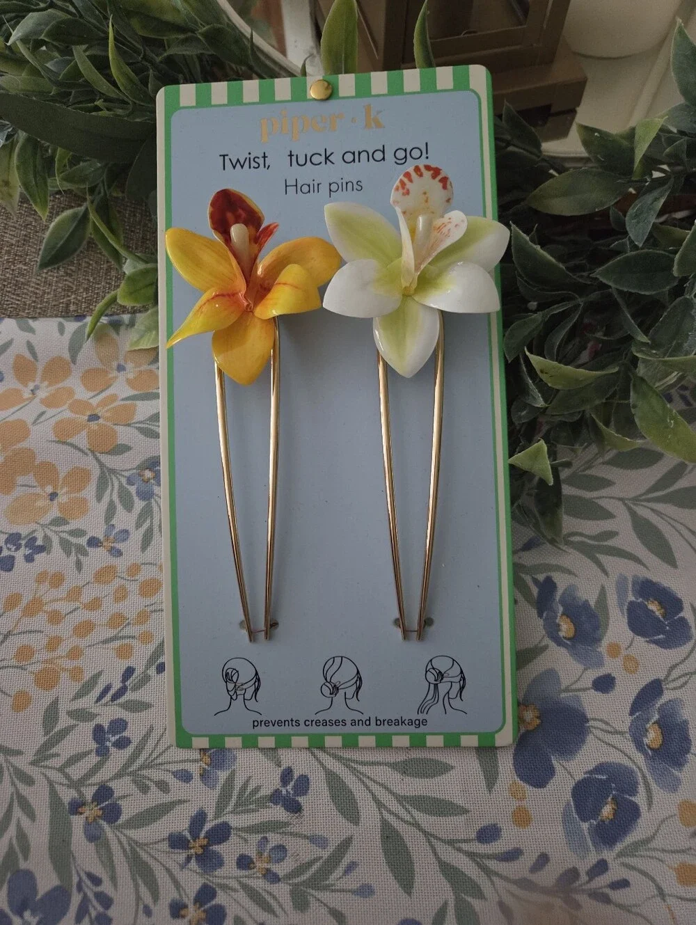 piper•k Floral Hair Pins - Yellow & White